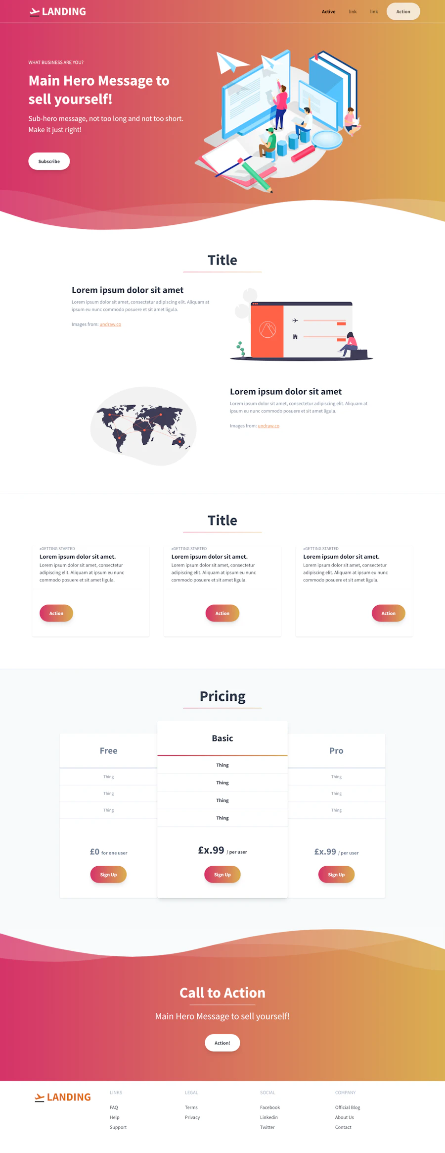 Landing template screenshot