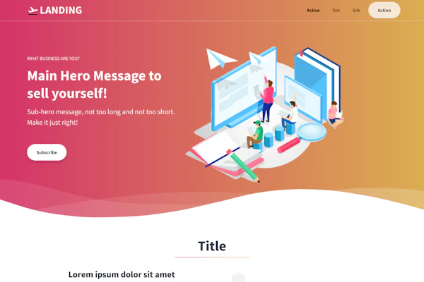 Landing template screenshot