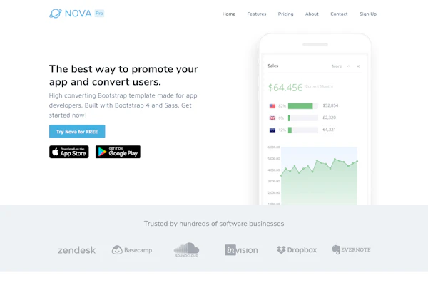 Nova Pro template screenshot