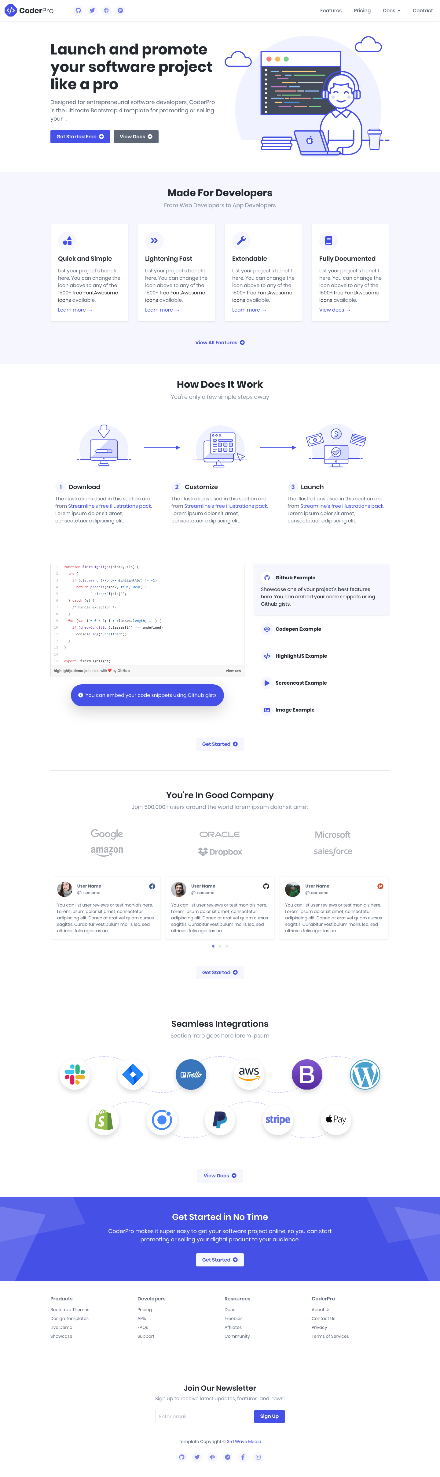 CoderPro template screenshot