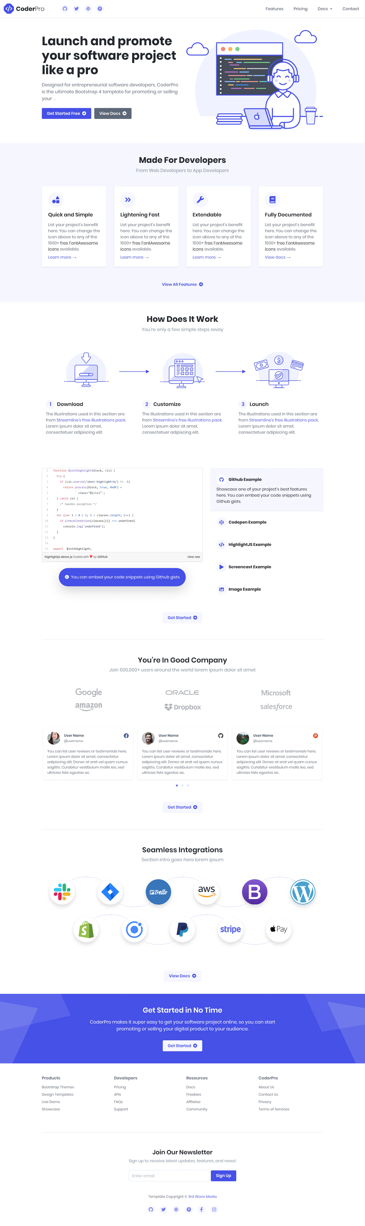 CoderPro template screenshot