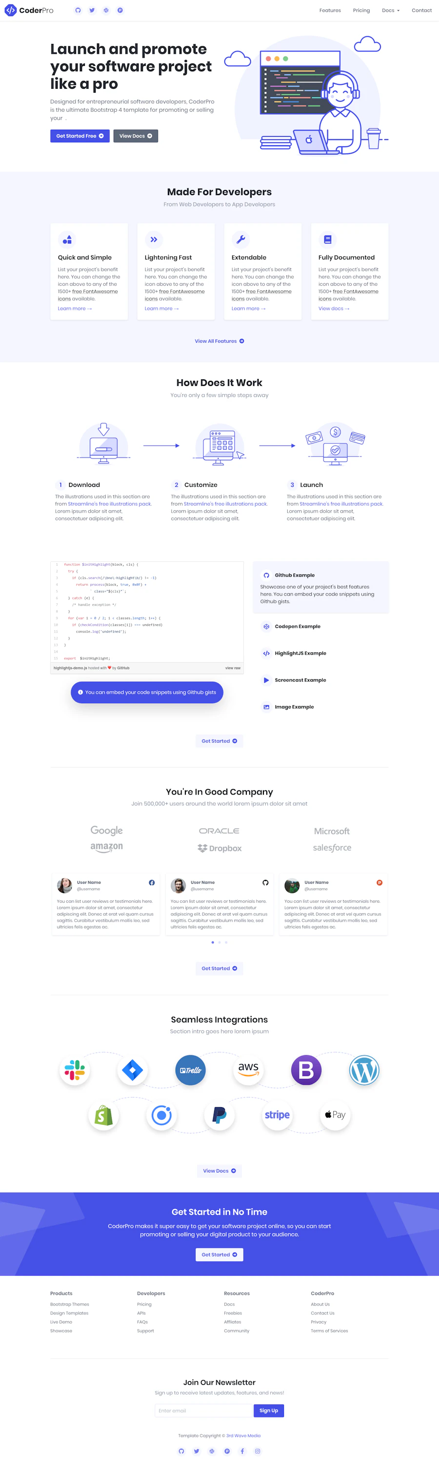 CoderPro template screenshot