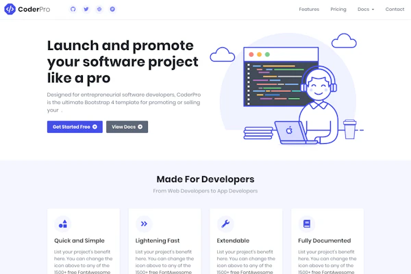 CoderPro template screenshot