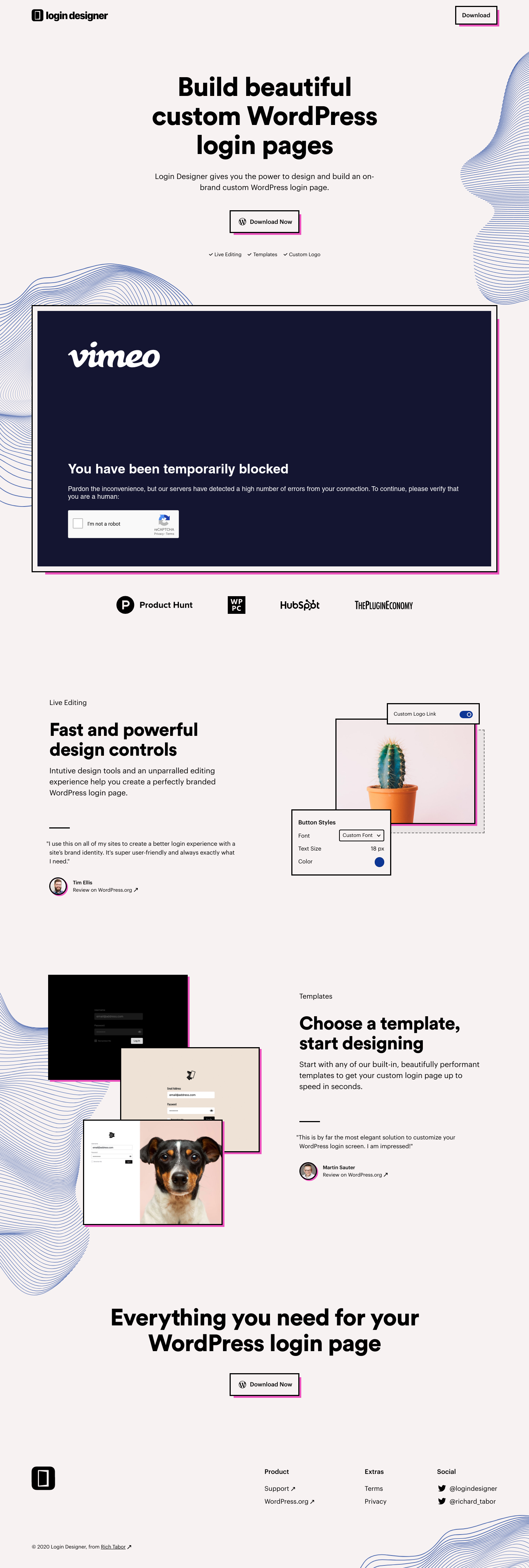 Logindesigner Landing Page screenshot