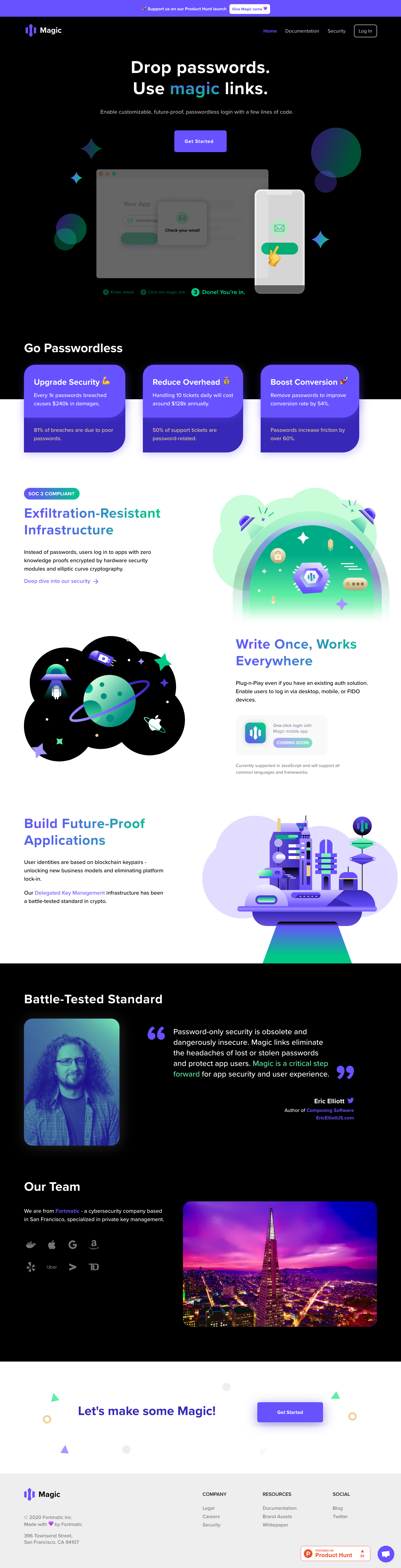 Magic Landing Page screenshot