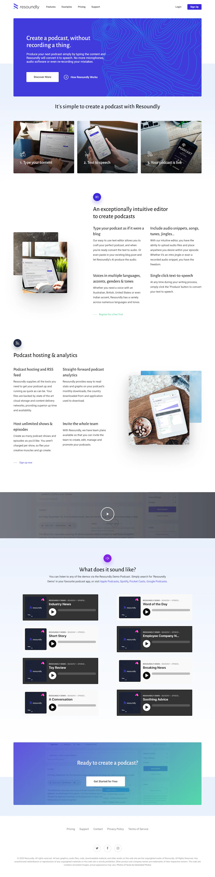 Resound Landing Page screenshot