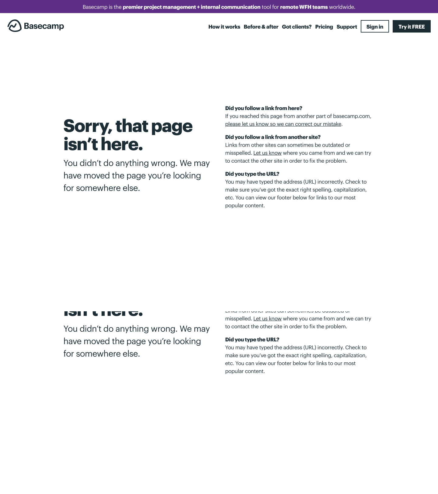 Basecamp Notfound screenshot