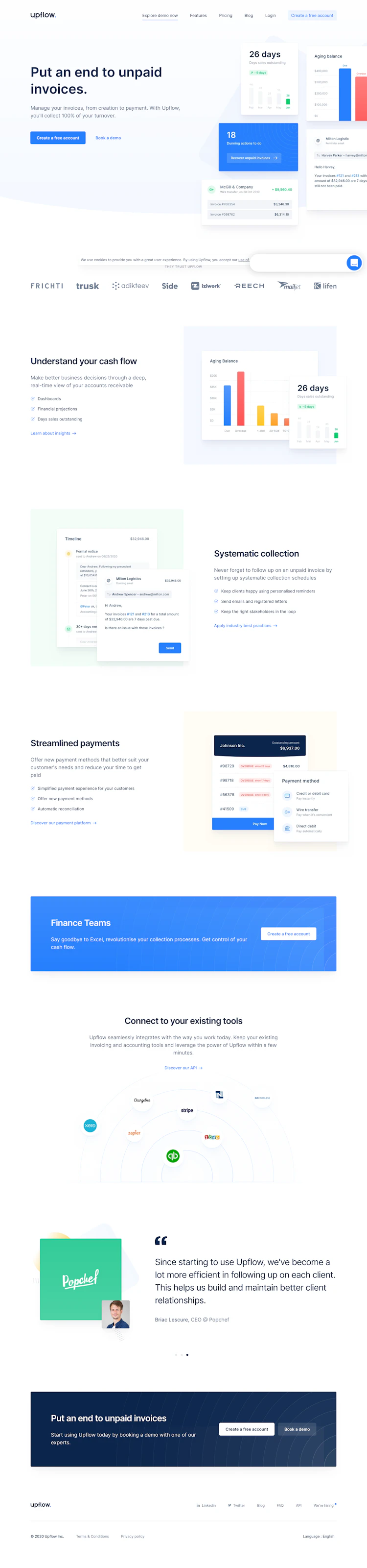 Upflow Landing Page screenshot
