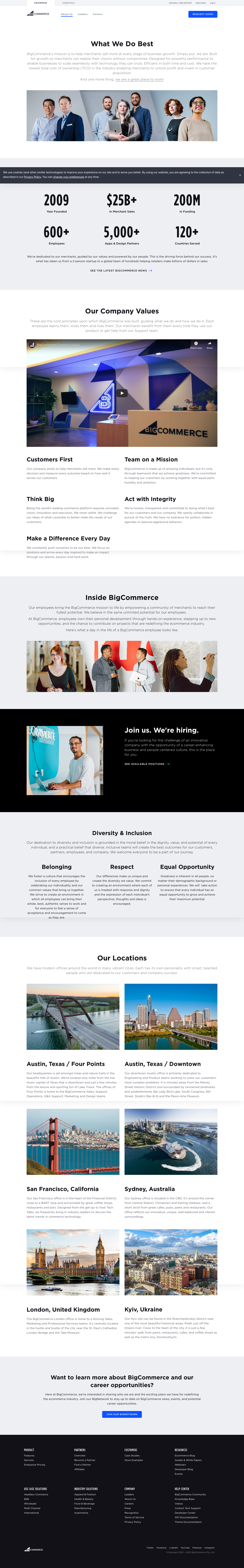 Bigcommerce About screenshot