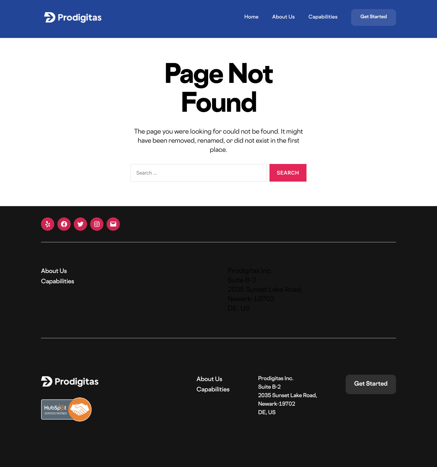 Prodigitas Notfound screenshot