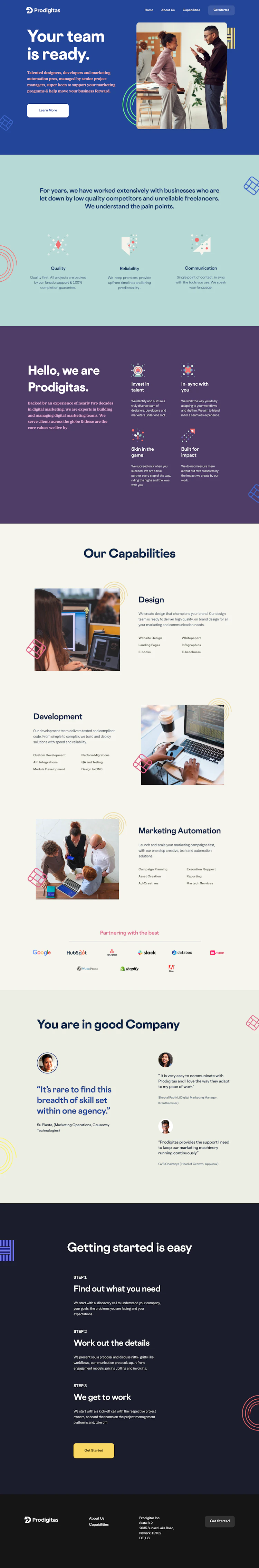 Prodigitas Landing Page screenshot