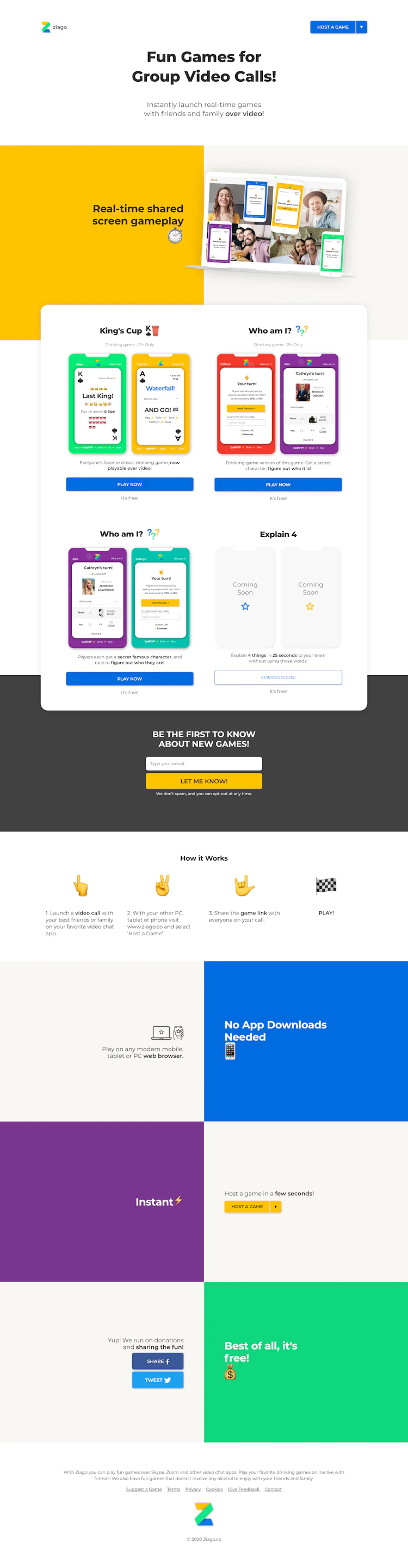 Ziago Landing Page screenshot