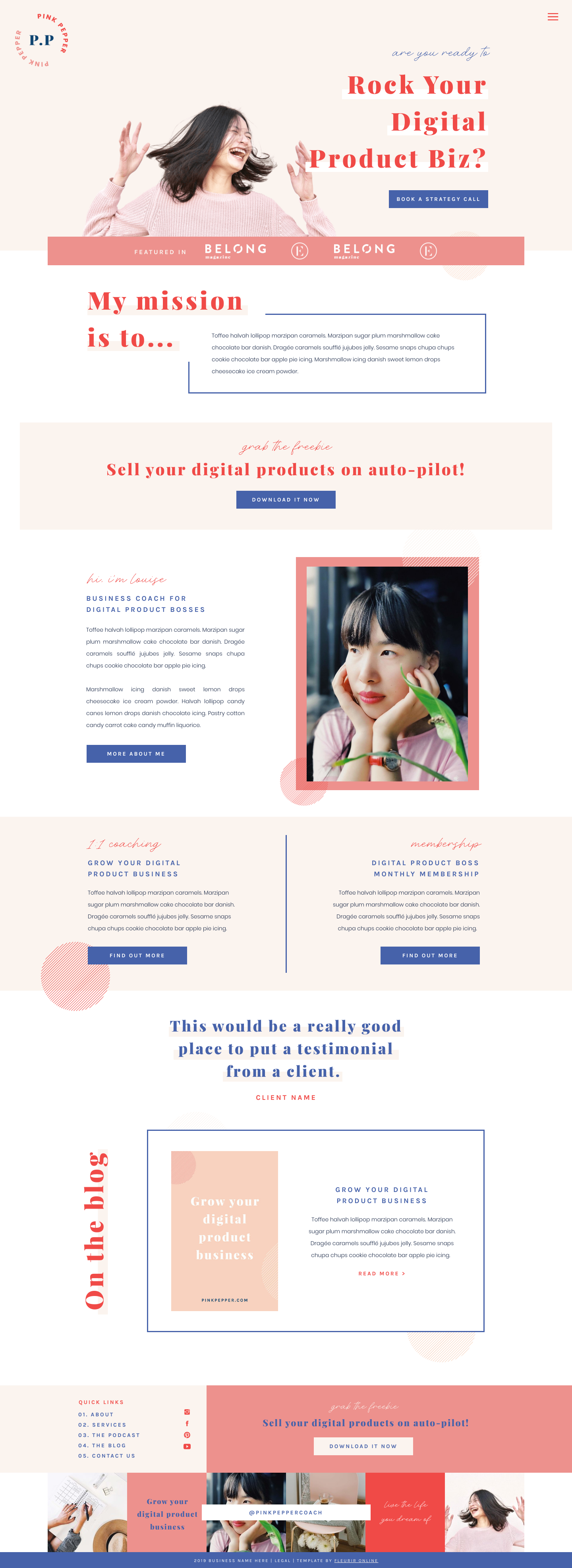 Pink Pepper Landing Page screenshot