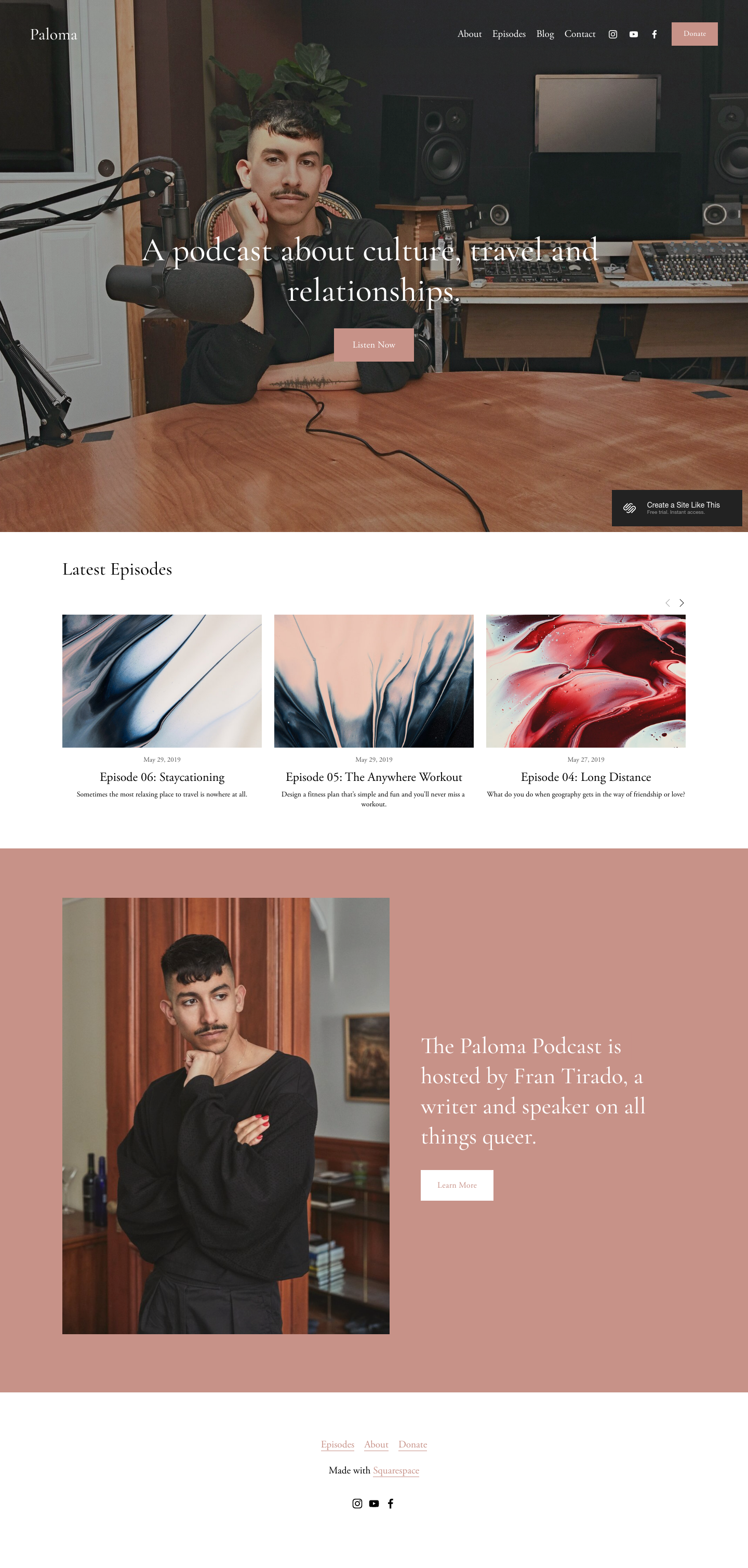 Paloma Landing Page screenshot