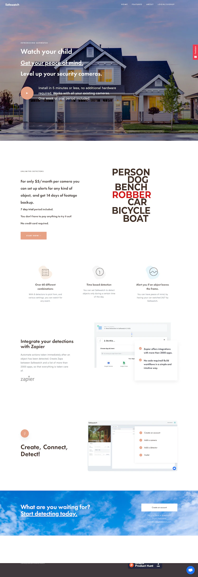 Safewatch Landing Page screenshot