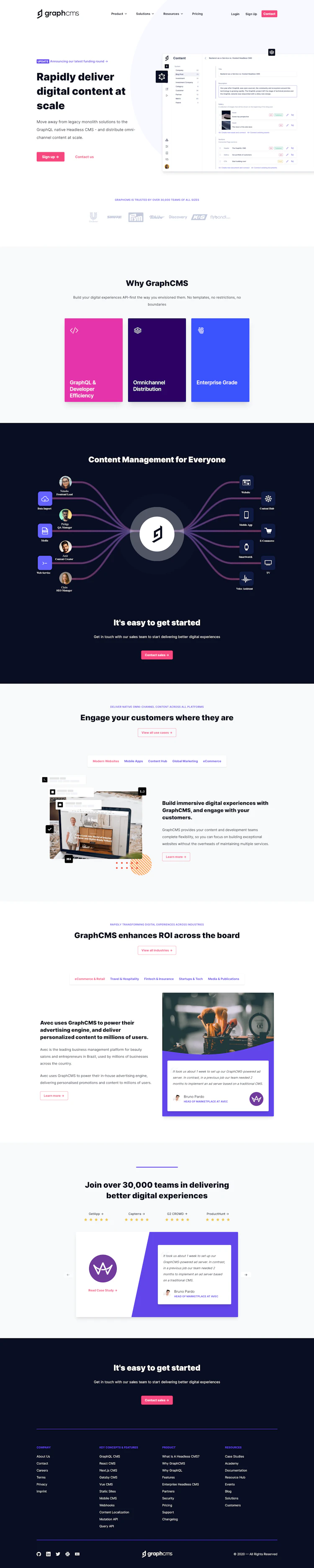 Graphcms Landing Page screenshot