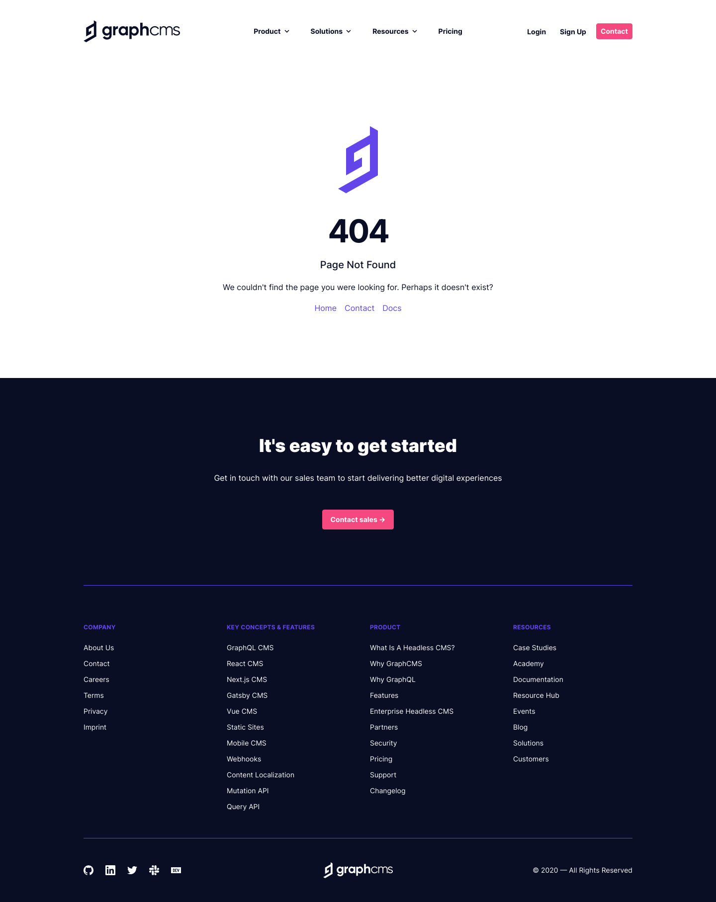 Graphcms Notfound screenshot