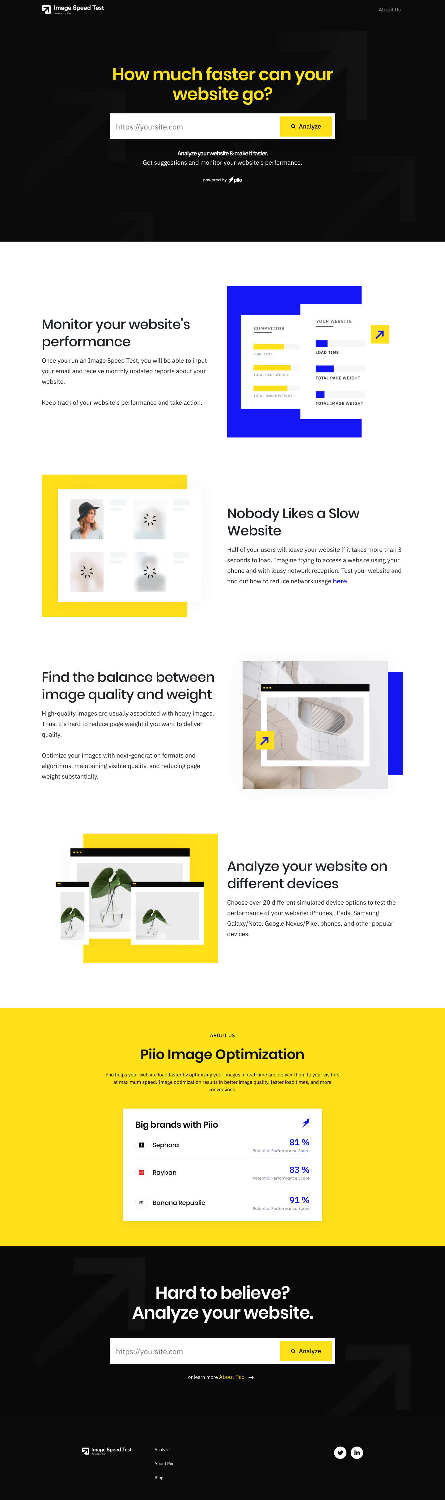ImageSpeedTest Landing Page screenshot