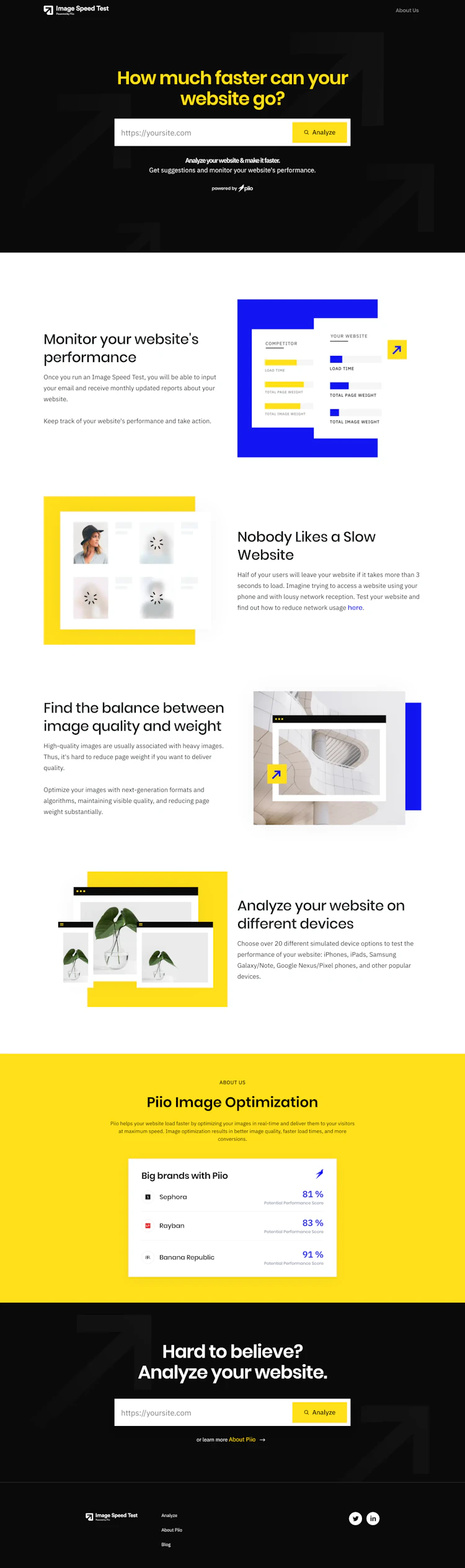 ImageSpeedTest Landing Page screenshot