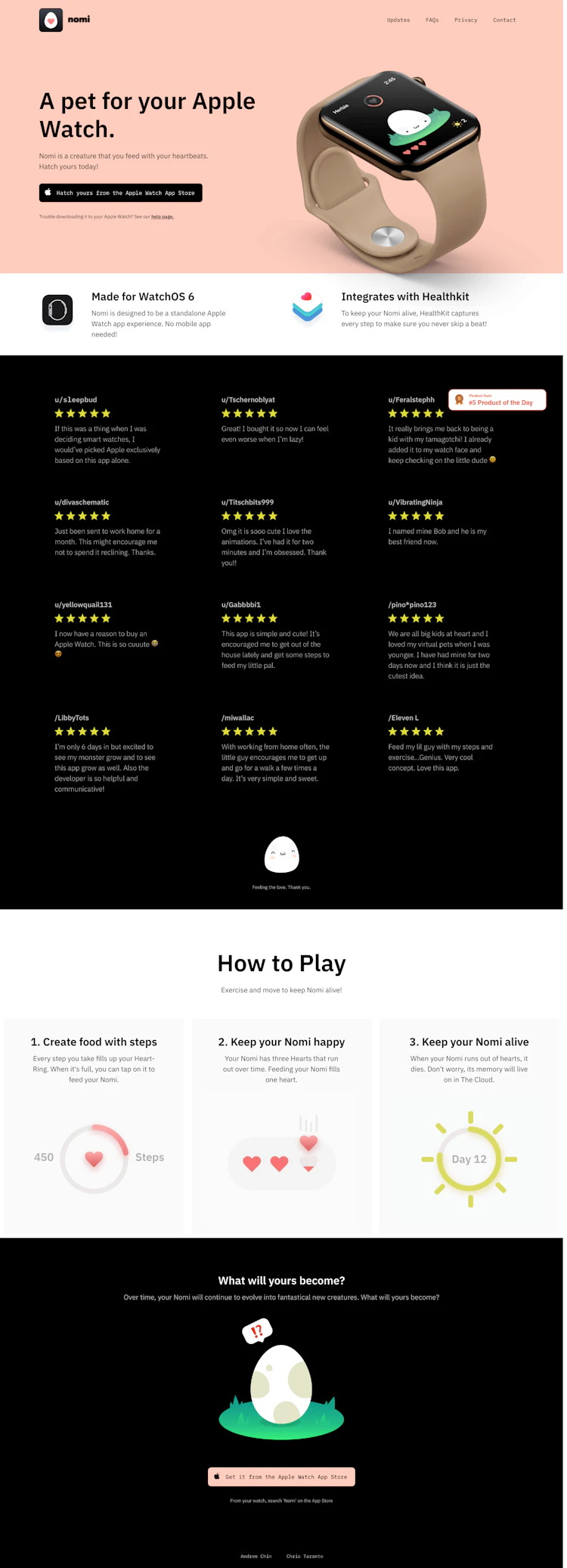Nomi Landing Page screenshot