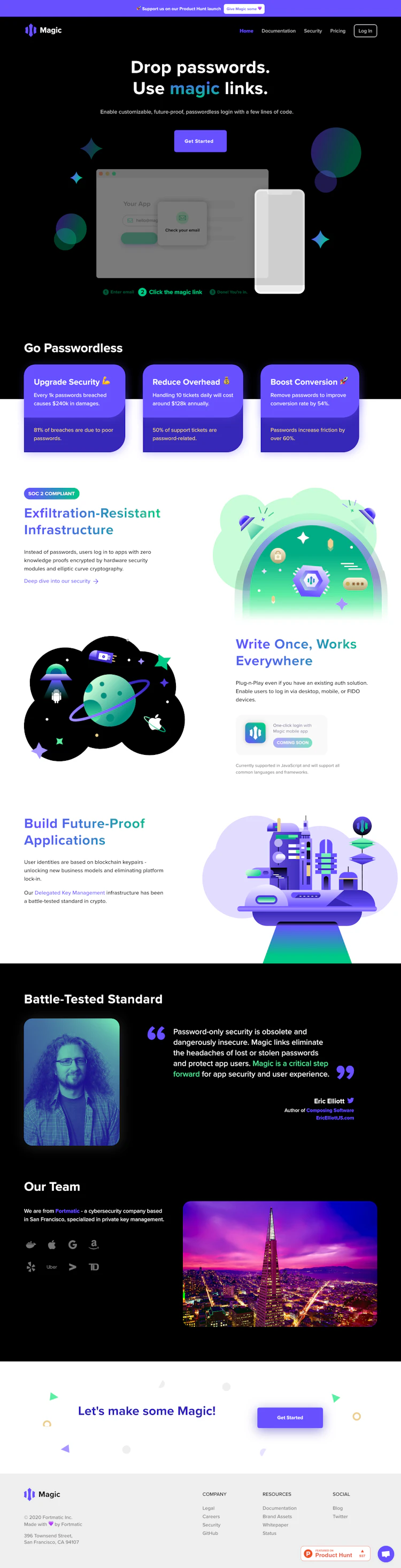 Magic Landing Page screenshot