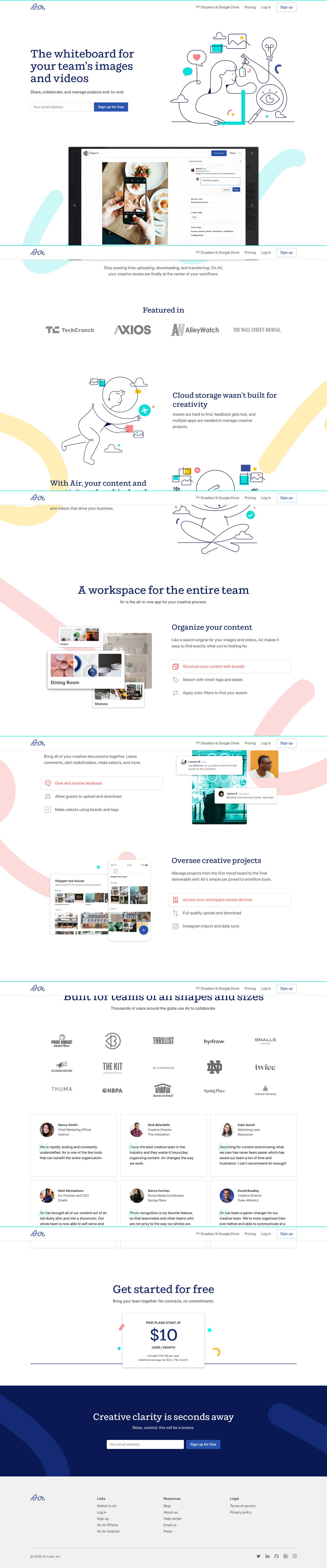 Air Landing Page screenshot