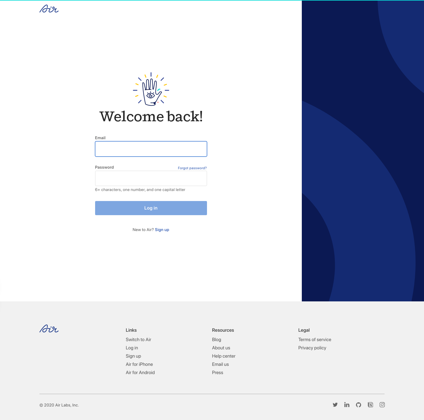 Air Login screenshot