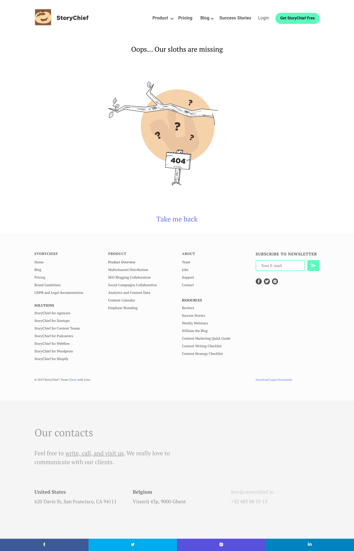 StoryChief Notfound screenshot