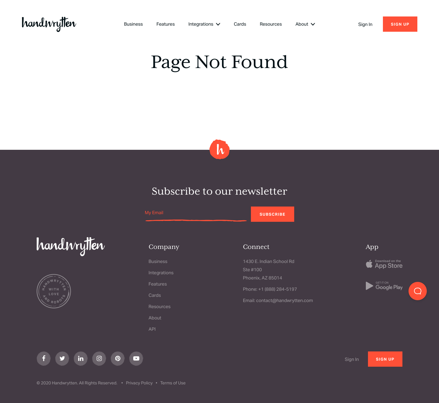 Handwrytten Notfound screenshot