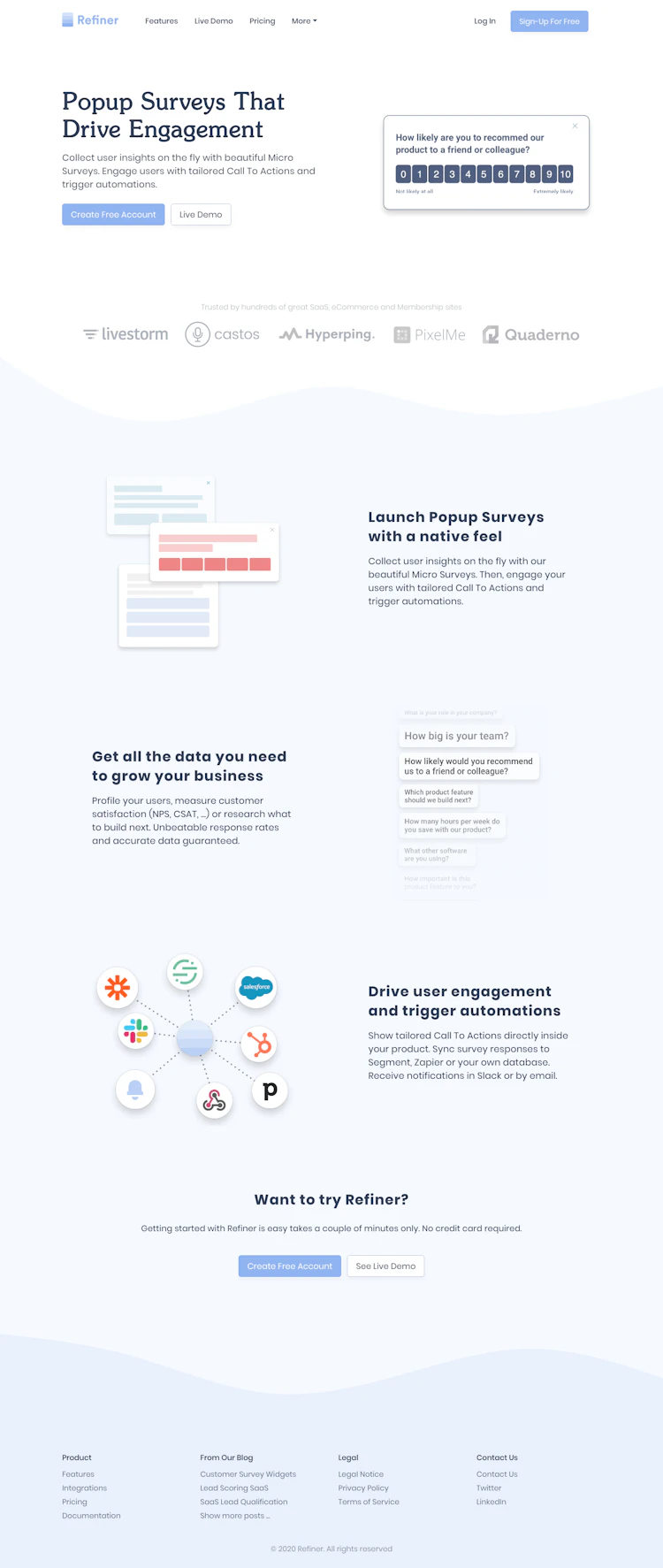 Refiner Landing Page screenshot
