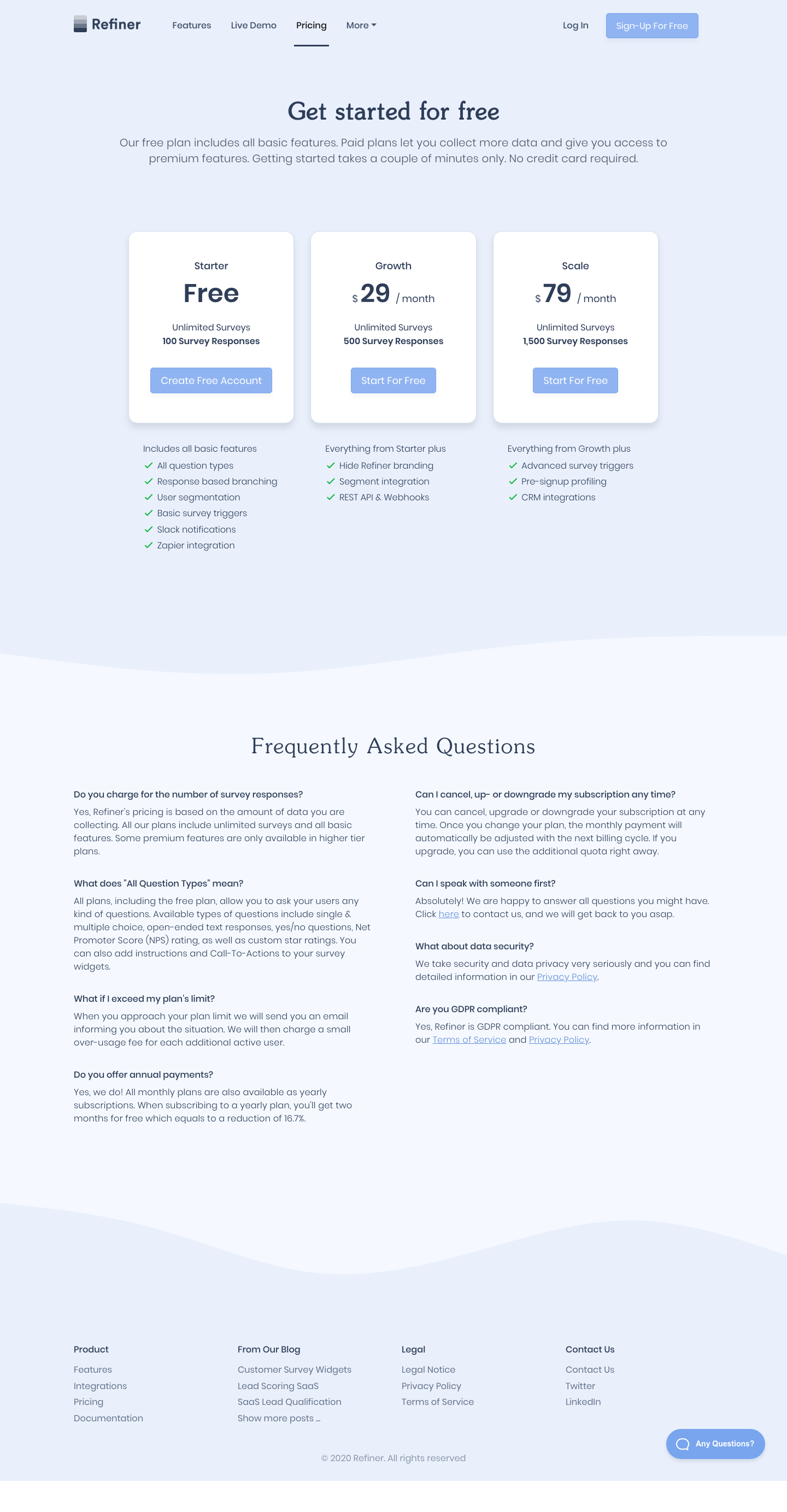 Refiner Pricing screenshot