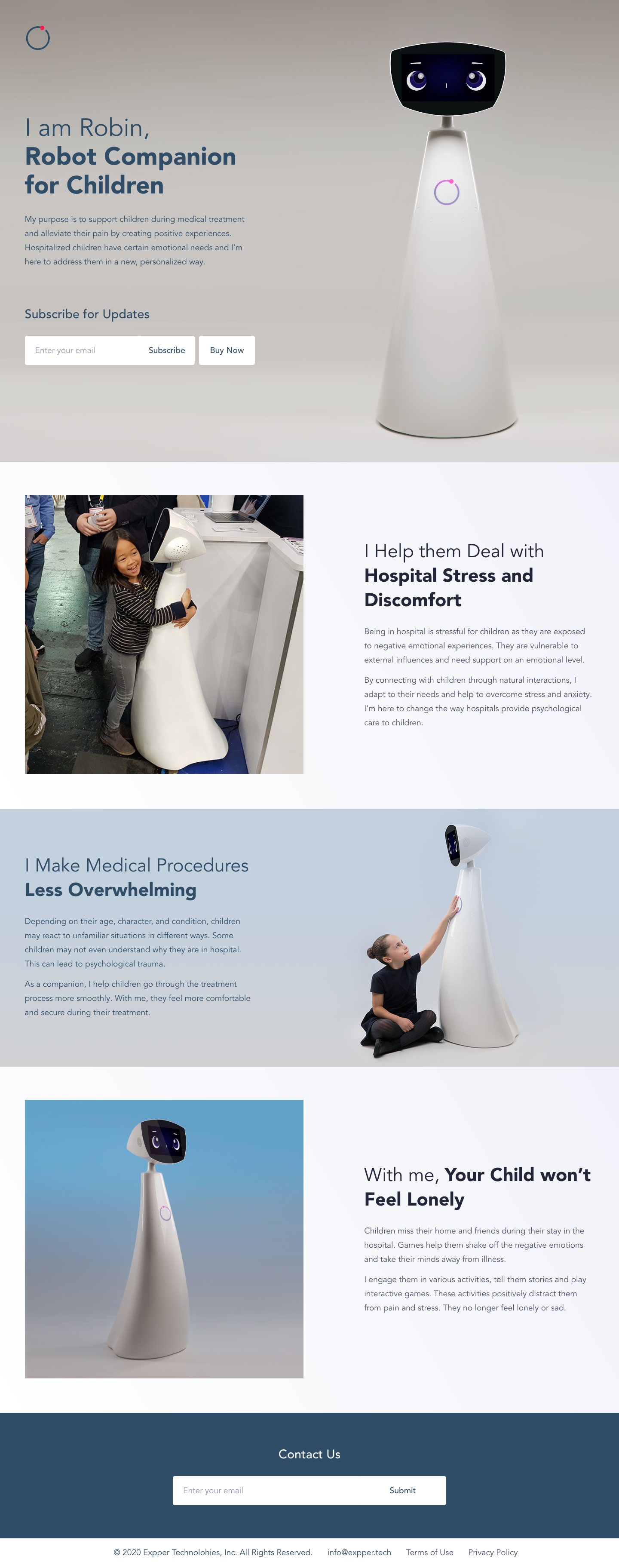 Expper Landing Page screenshot