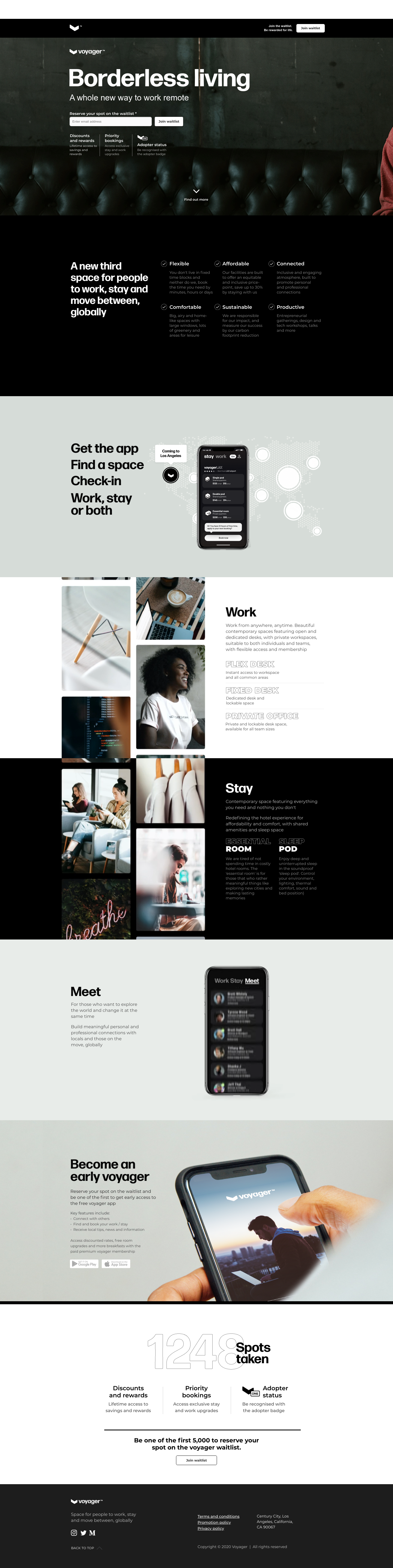 Voyagerliving Landing Page screenshot