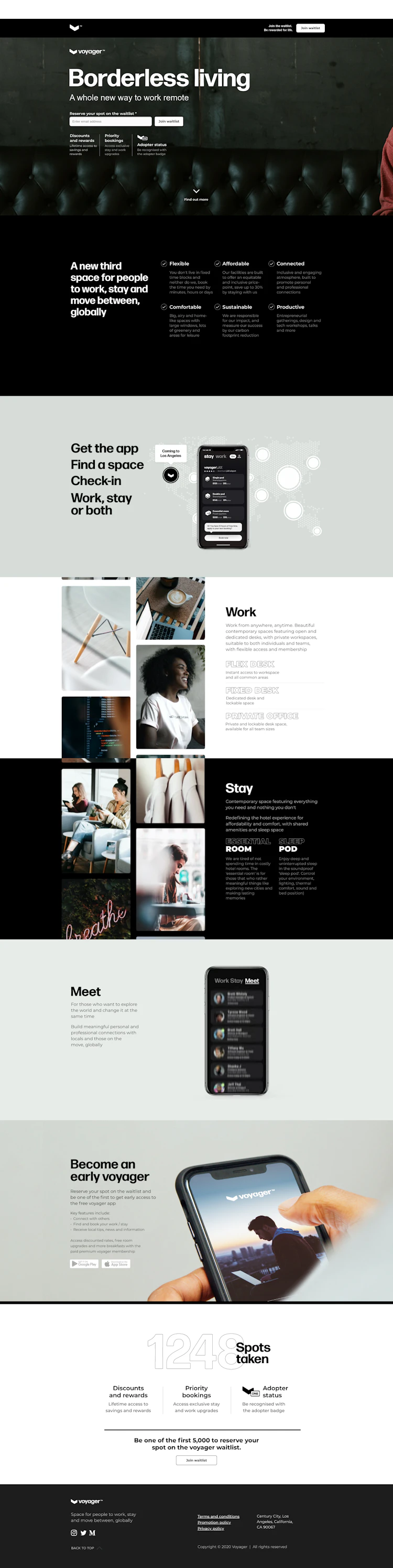 Voyagerliving Landing Page screenshot