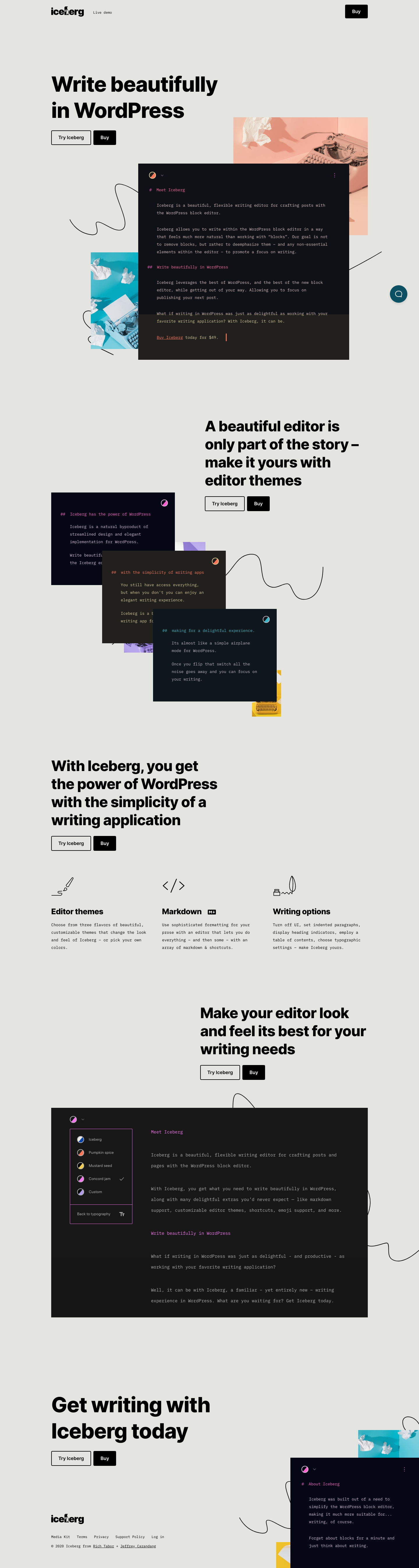 Useiceberg Landing Page screenshot