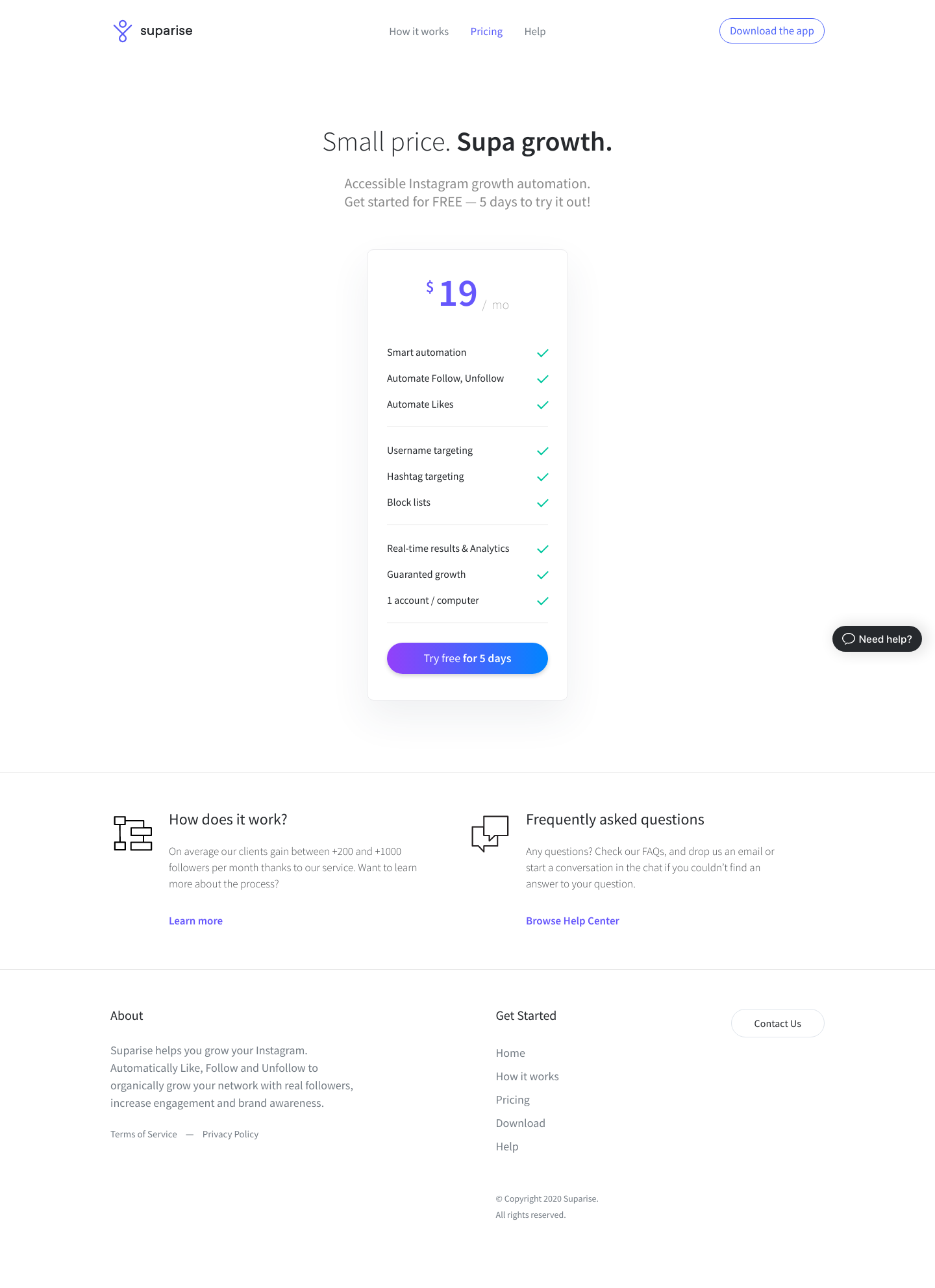 Suparise Pricing screenshot