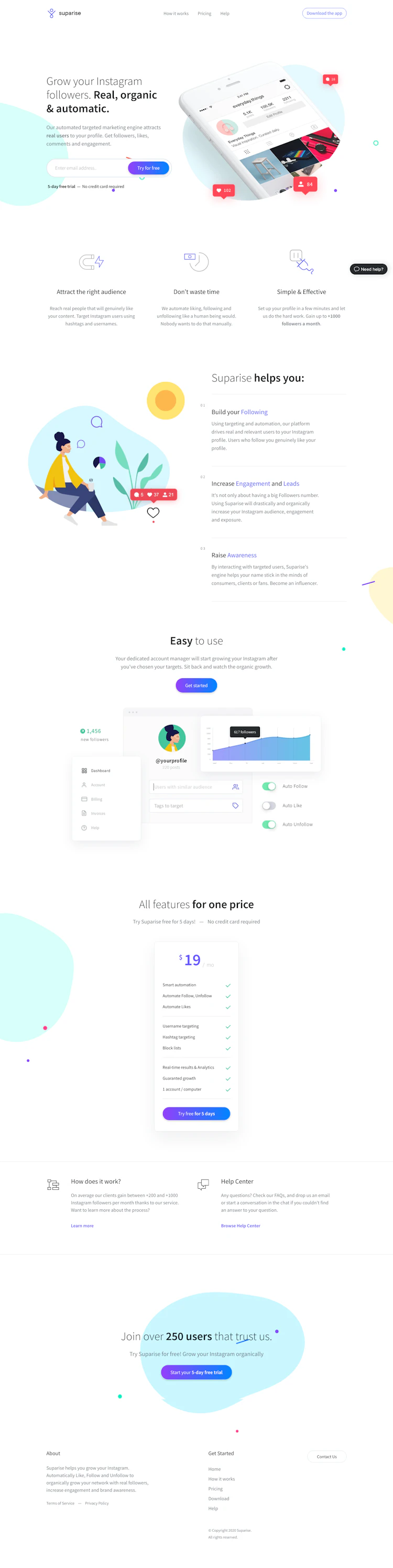 Suparise Landing Page screenshot
