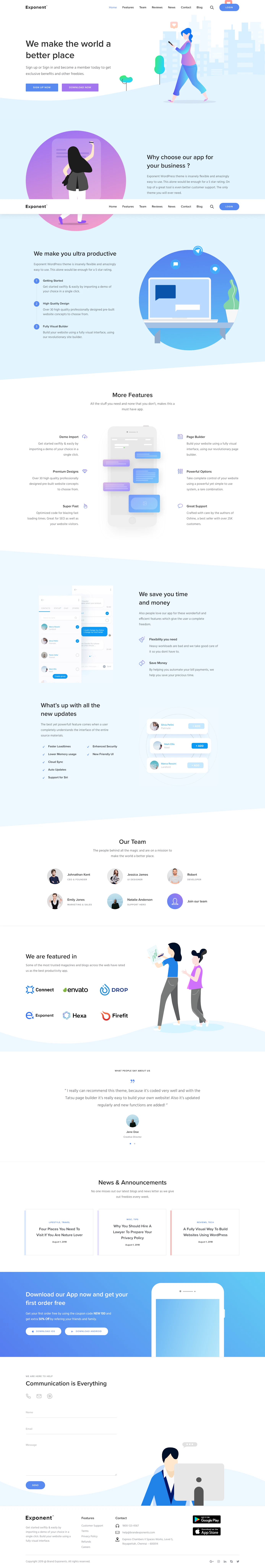 Exponent template screenshot