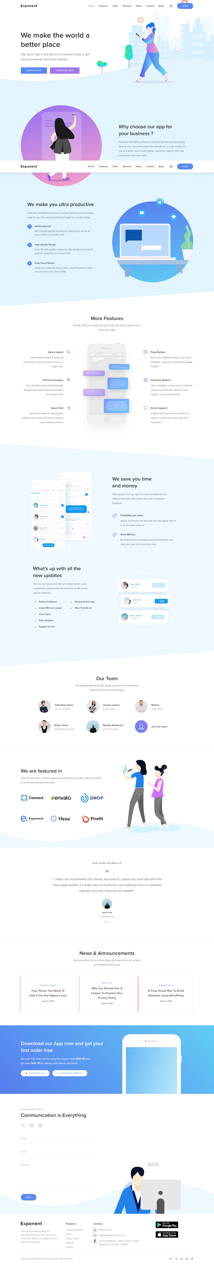 Exponent template screenshot