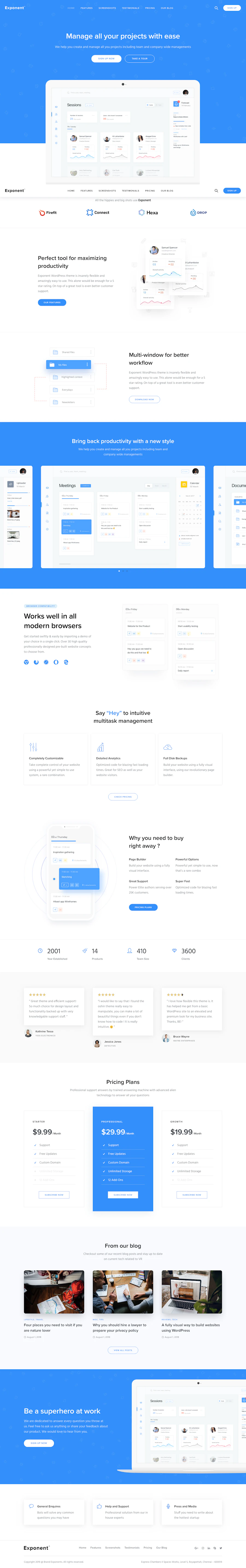 Exponent template screenshot