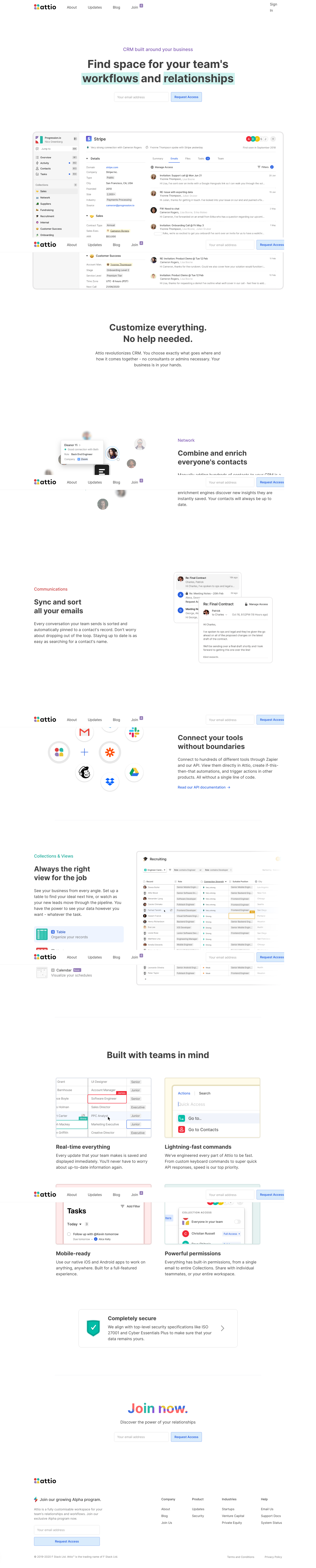 Attio Landing Page screenshot