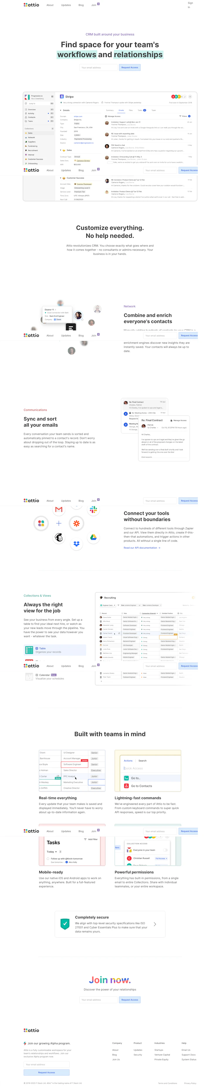 Attio Landing Page screenshot