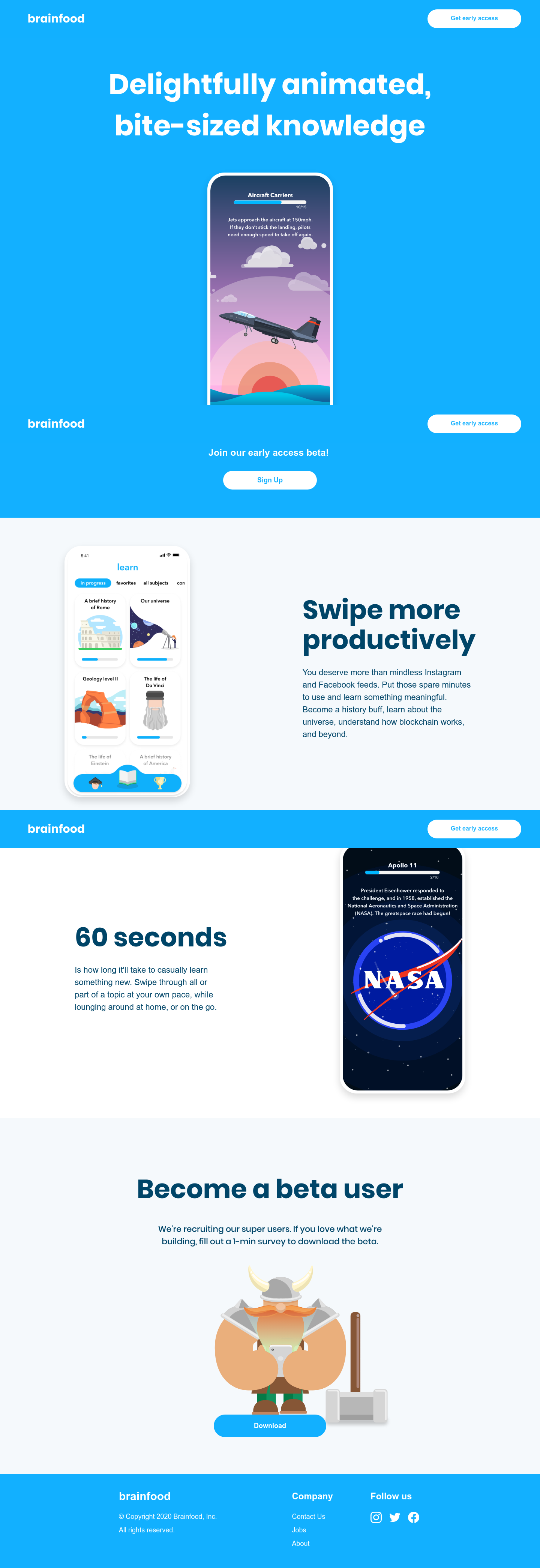 Brainfood Landing Page screenshot