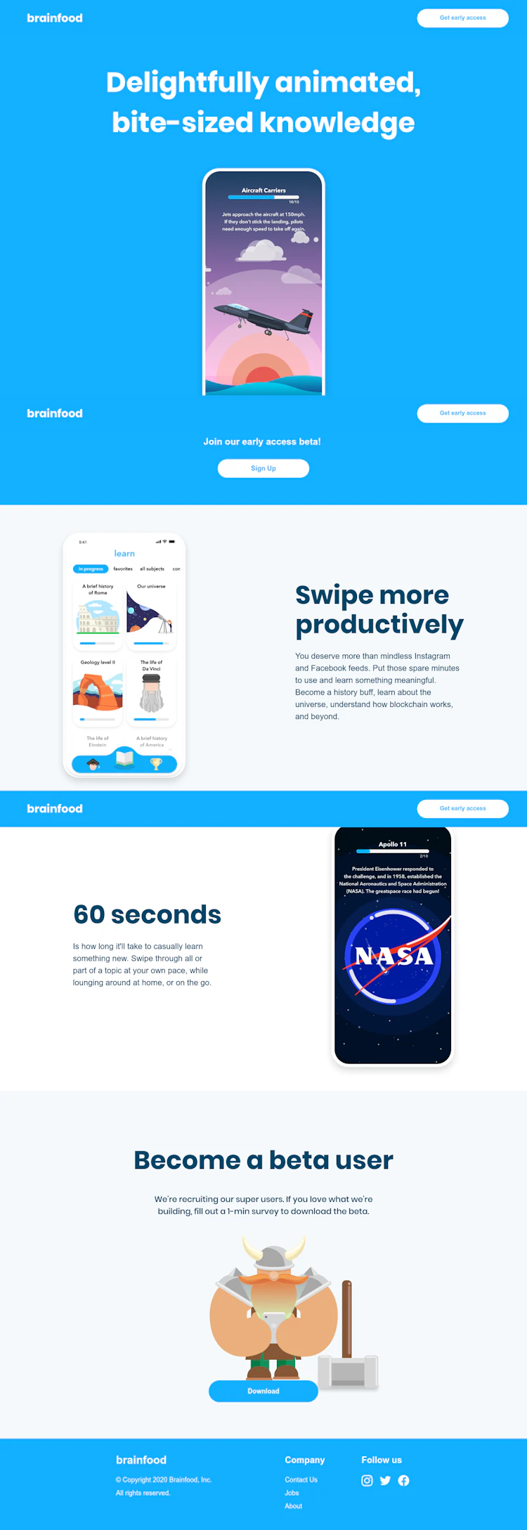 Brainfood Landing Page screenshot