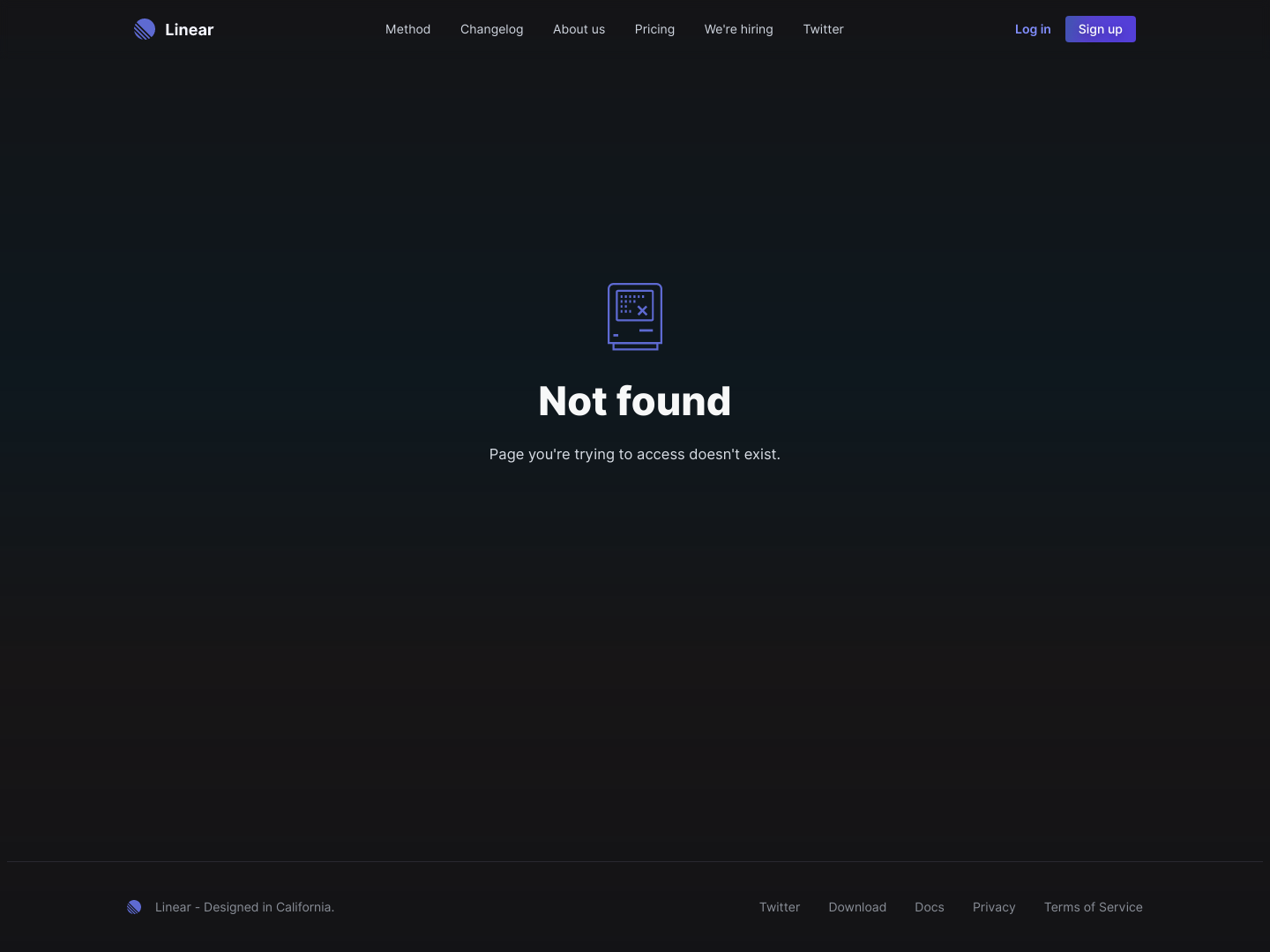 Linear Notfound screenshot