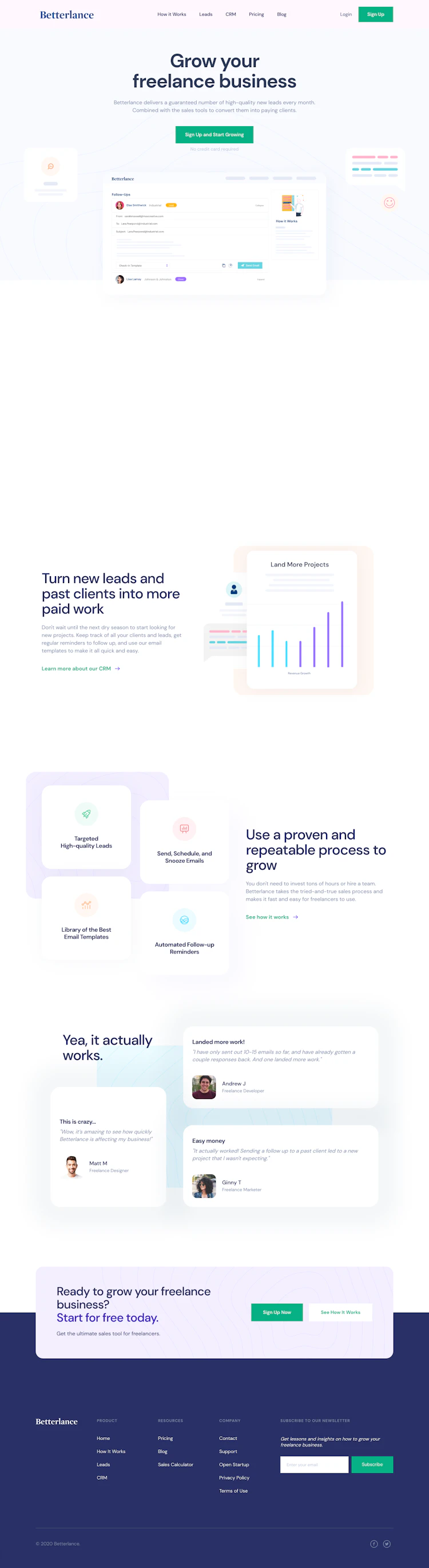 Betterlance Landing Page screenshot