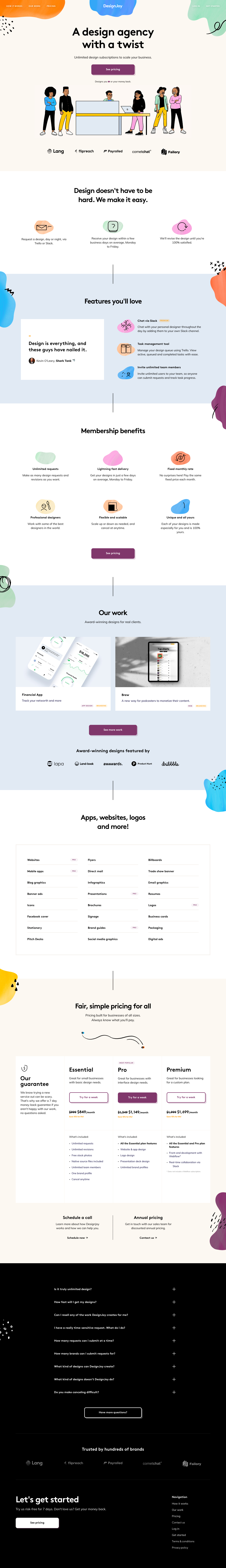 Designjoy Landing Page screenshot