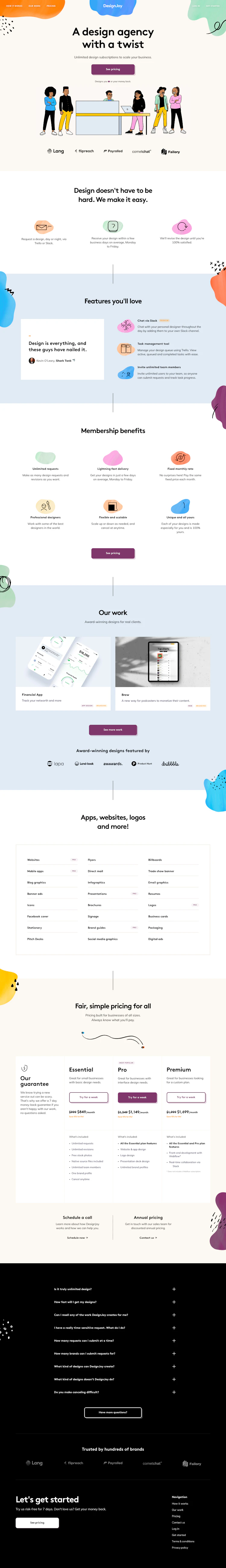 Designjoy Landing Page screenshot