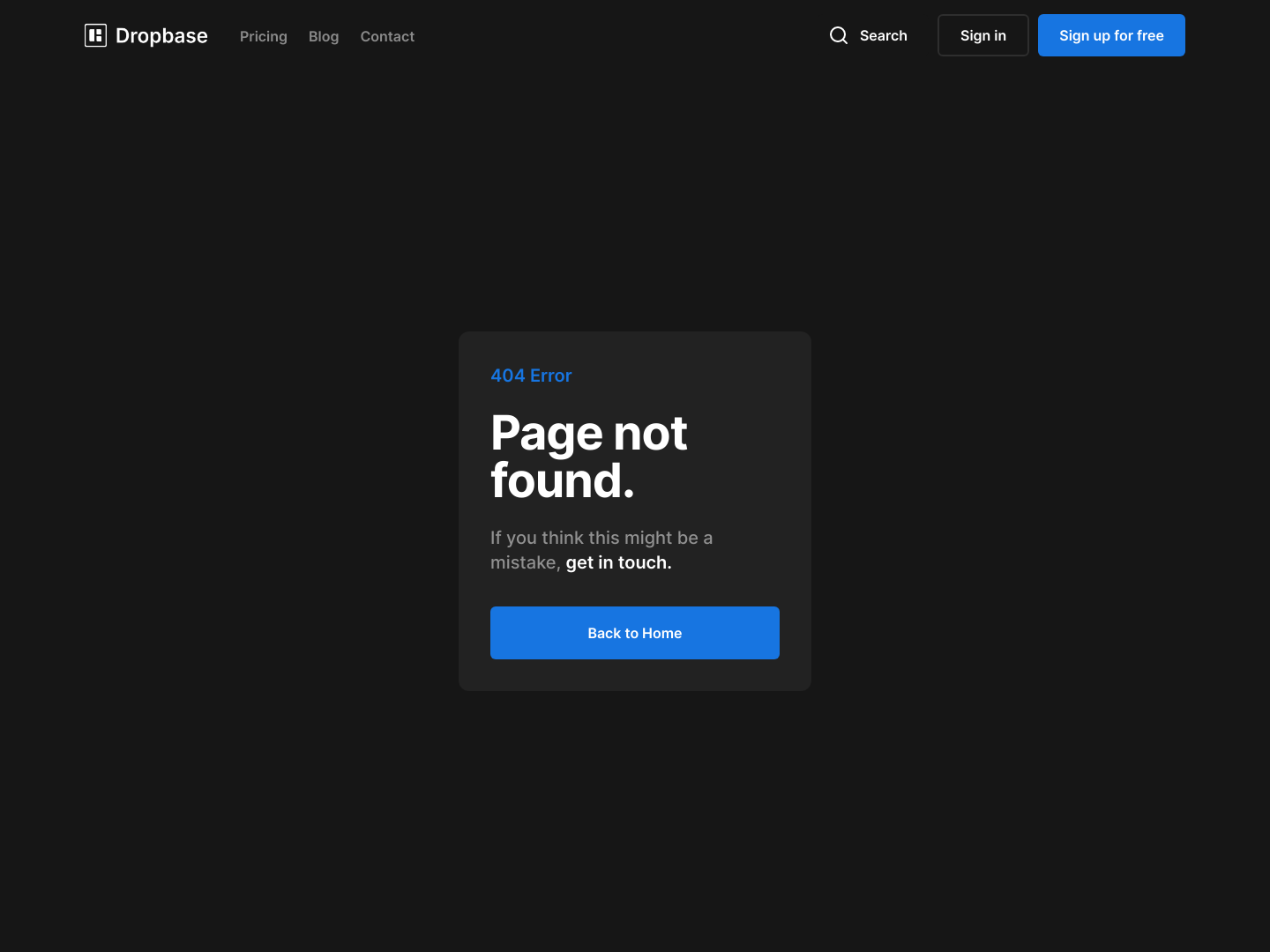 Dropbase Notfound screenshot