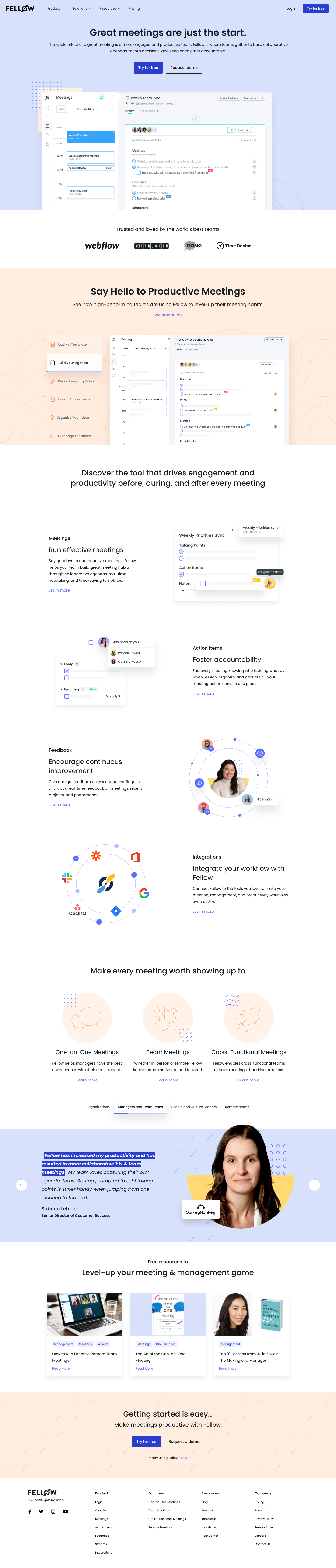 Fellow Landing Page screenshot